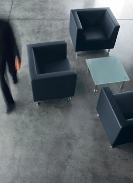 NAXOS - Upholstered leather armchair with armrests by Ares Line - view 3